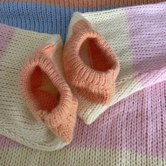 Lovers And Friends Pastel Preppy Balloon Sleeve Sweater S Wool Alpaca Stripes - Picture 7 of 9